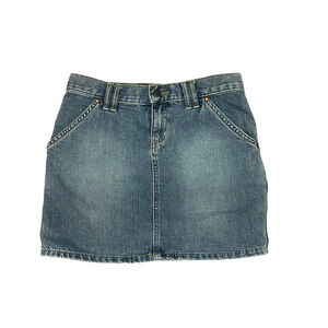 Vintage Low-Rise Denim Skirt Carpenter-Style Old Navy 29 Waist Size 1 Y2K